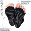 Allow Focus with Non-Slip Yoga Pilates Toeless Half Toe Socks – Medium/Large Size, White, Gray, Black