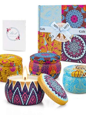 4 Pack Scented Candles Gifts Set for Women