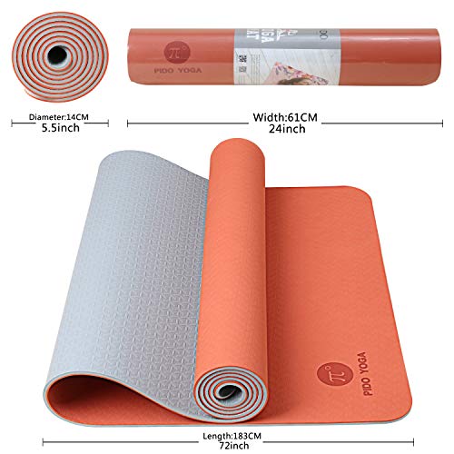 51tyq8vMiEL Pido Yoga Mat - 1/4, 1/3 Inch Extra Thick Non Slip