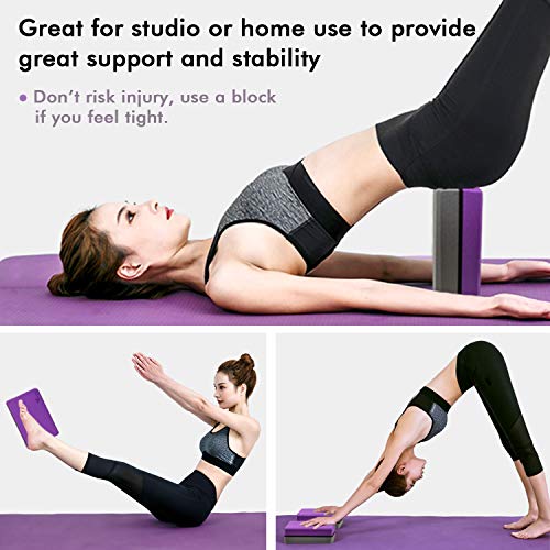 GymWer Yoga Blocks 2 Pack, High Density EVA Foam