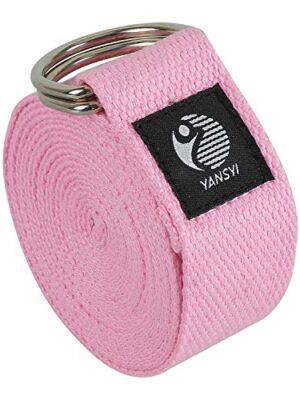 Yansyi Yoga Strap (8ft), Durable Polyester Cotton Exercise Straps