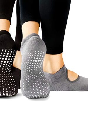 LA Active Grip Socks - 2 Pairs - Yoga Pilates Barre Non Slip