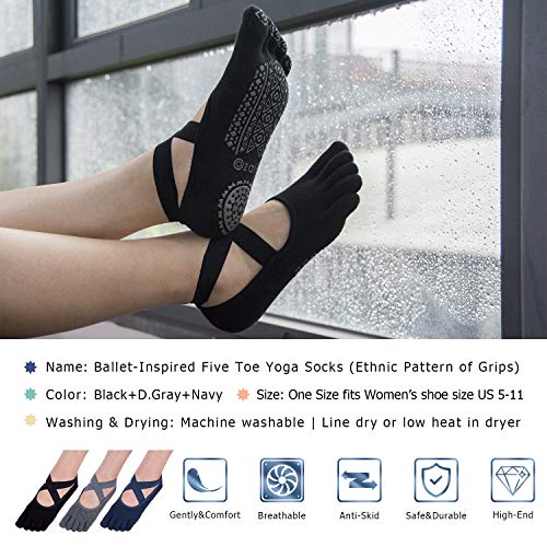 51w-MtEgI1L Ozaiic Yoga Socks for Women with Grips
