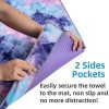 ADORENCE Non Slip Yoga Towel (Upgraded PVC Grippies+Side Pockets)
