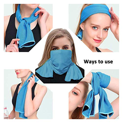 51wHFVJKB3L 5 Pack Cooling Towels – Soft, Breathable & Quick Dry Microfiber Towels for Gym, Yoga, Running, and More