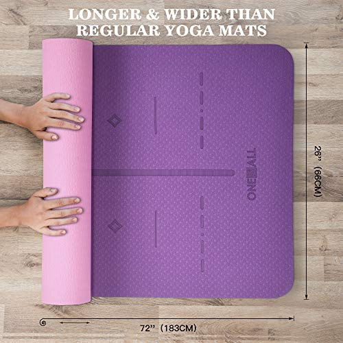 51wZ6M4gWgL Thick Nonslip Yoga Mat with Alignment Lines