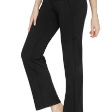Bootleg Yoga Capris Pants with Pockets for Women