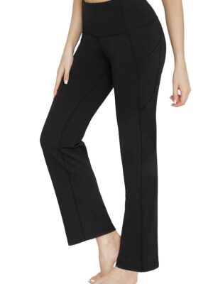 Bootleg Yoga Capris Pants with Pockets for Women
