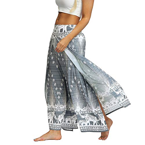 51xJMnfDoKL Lu's Chic Women's Boho Pants Yoga Harem Wide Leg