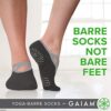 Gaiam Yoga Barre Socks Non Slip Sticky Toe Grip Accessories
