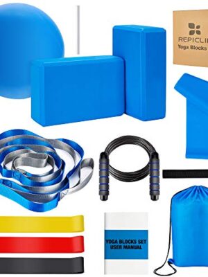Yoga Set,12 Yoga Accessories, Yoga Blocks 2 Pack with Strap