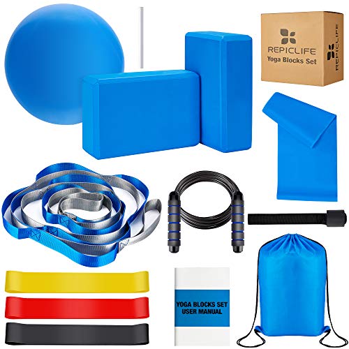 Yoga Set,12 Yoga Accessories, Yoga Blocks 2 Pack with Strap