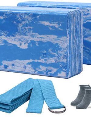 ADRIMER Yoga Blocks 2 Pack with Yoga Strap