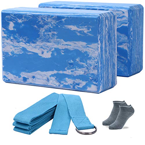 ADRIMER Yoga Blocks 2 Pack with Yoga Strap