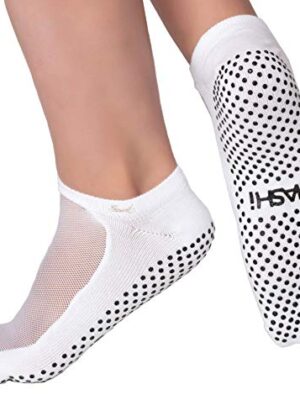 Yoga Socks White Mesh Non Slip Ergonomic