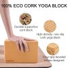 COENGWO Yoga Blocks Cork 2 Pack, Cork Yoga Brick