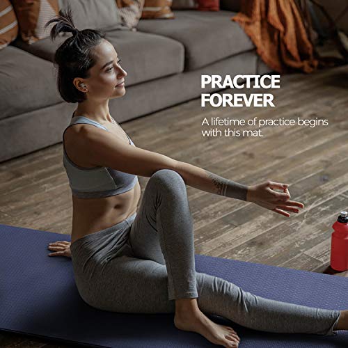 51zek+mWI0L Yoga Mat with Carrying Non Slip 1/4 Inch Thick Eco Friendly