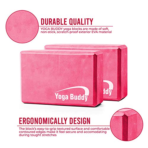 51zuA6CQ+oL Premium Yoga Block and Stretch Band Set - Non-Slip, Eco-Friendly Yoga Blocks for Flexibility & Alignment (Pink)