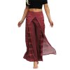Lu's Chic Women's Boho Pants Harem Wide Leg Side Split