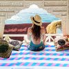 Ikfashoni Striped Beach Towel, Microfiber Beach Towel Oversized