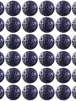 Natural Stone Beads 100pcs 8mm Black Gemstone Hole