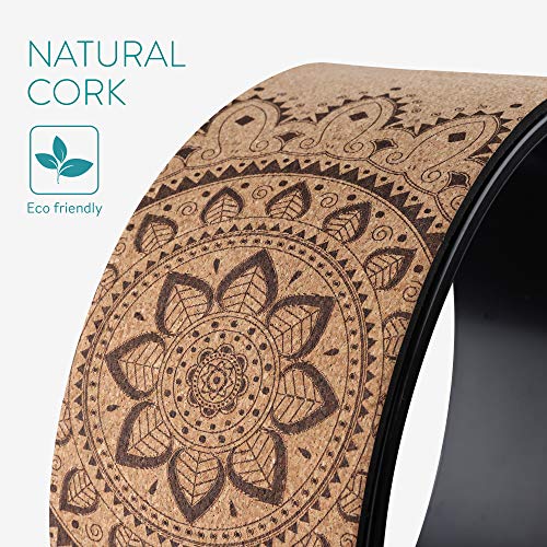 Navaris Cork Yoga Wheel - Prop for Stretching
