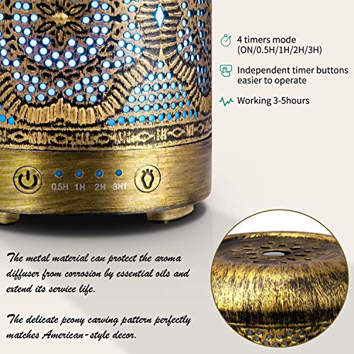 61Ck+q31UuL Yoga Essential Oil Diffuser Metal Vintage LED Lights