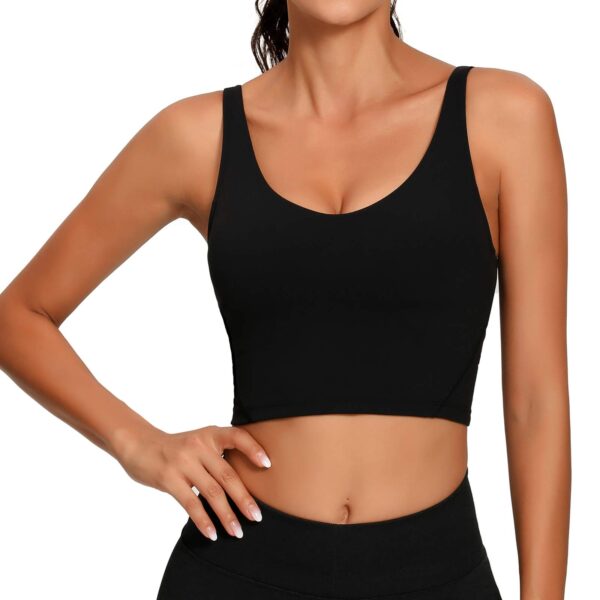 Lemedy Women's Yoga Sports Bra with Detachable Pads and Cotton-like Comfort 1 Lemedy Women Sports Bra Longline Crop