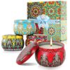 Scented Candles Gift Set, Pure Natural Soy Wax