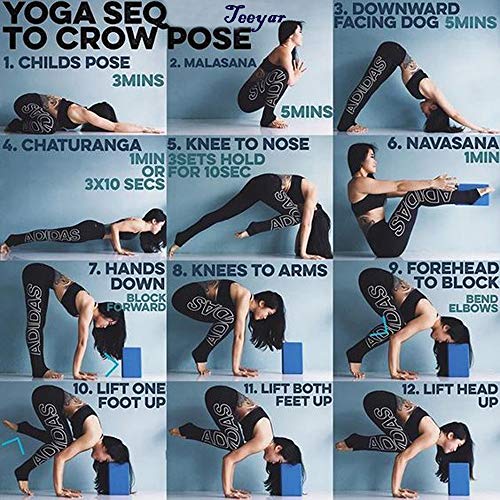 61V19Ane4GL Teeyar Yoga Blocks Set Sturdy Odorless 3 Inch(High Density)