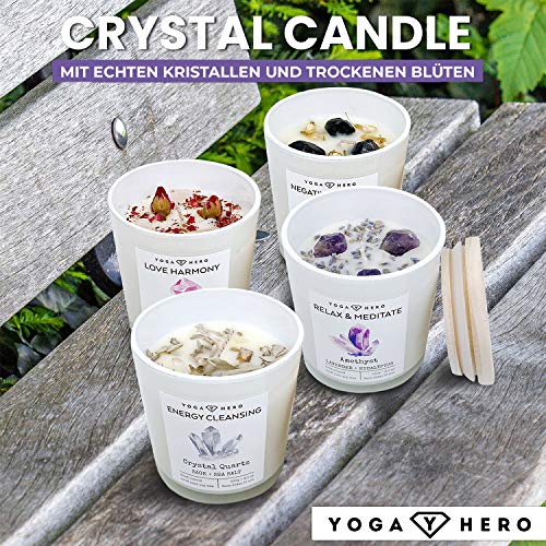 Yoga Hero Crystal Candle, Soy Wax Candle