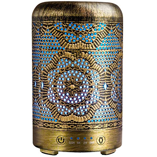 Yoga Essential Oil Diffuser Metal Vintage LED Lights 1 Yoga Essential Oil Diffuser Metal Vintage LED Lights