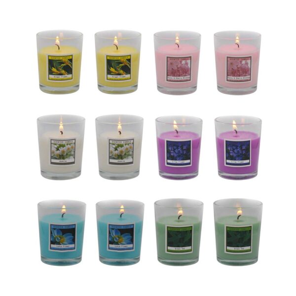 Set of 12 Scented Candles with 6 Fragrances