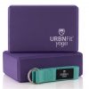 URBNFit Yoga Block - (2PC Blocks Set with Stretch Strap)