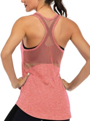 Women Sleeveless Yoga Tops for Women Mesh Back