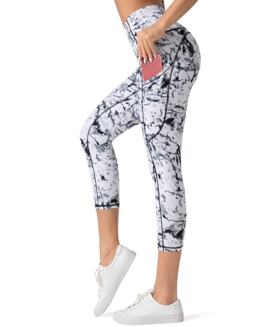 Dragon Fit High Waist Yoga Capri Leggings with 3 Pockets