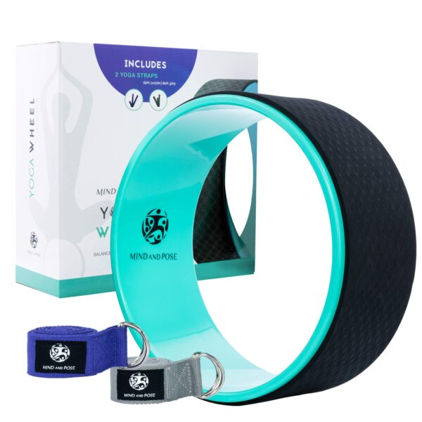 Flexibility and Balance Pain Relief, Backbend Mastery 1 Unlock Your Flexibility and Balance: The Mind and Pose Dharma Back Wheel with 2 Fitness Straps - Stretching, Pain Relief, Backbend Mastery, and Eco-Friendly Design.