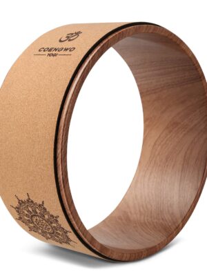 Yoga Wheel - Cork Yoga Circle Wheel: The ultimate tool for reducing back pain, stretching, flexibility, backbends, stability, physical therapy and yoga - Made of Cork Material.