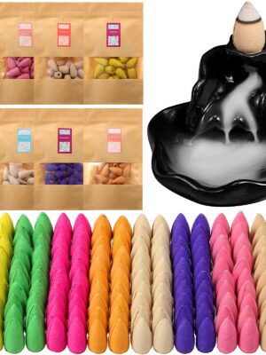 160 Pieces 8 Various Incense Backflow Incense Cones