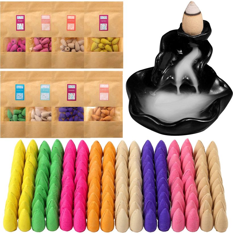 160 Pieces 8 Various Incense Backflow Incense Cones