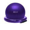 Balance Ball & Base Equipment: The perfect combo for home and office use - A 65cm Yoga Ball Chair with inflatable ring base for stability, includes an air pump - Available in Purple color.