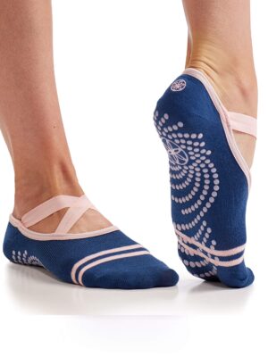 Gaiam Yoga Barre Socks Non Slip Sticky Toe Grip Accessories