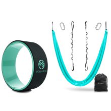 UpCircleSeven Yoga Wheel (Cyan) and Aerial Yoga Hammock