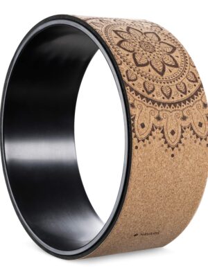 Navaris Cork Yoga Wheel - Prop for Stretching