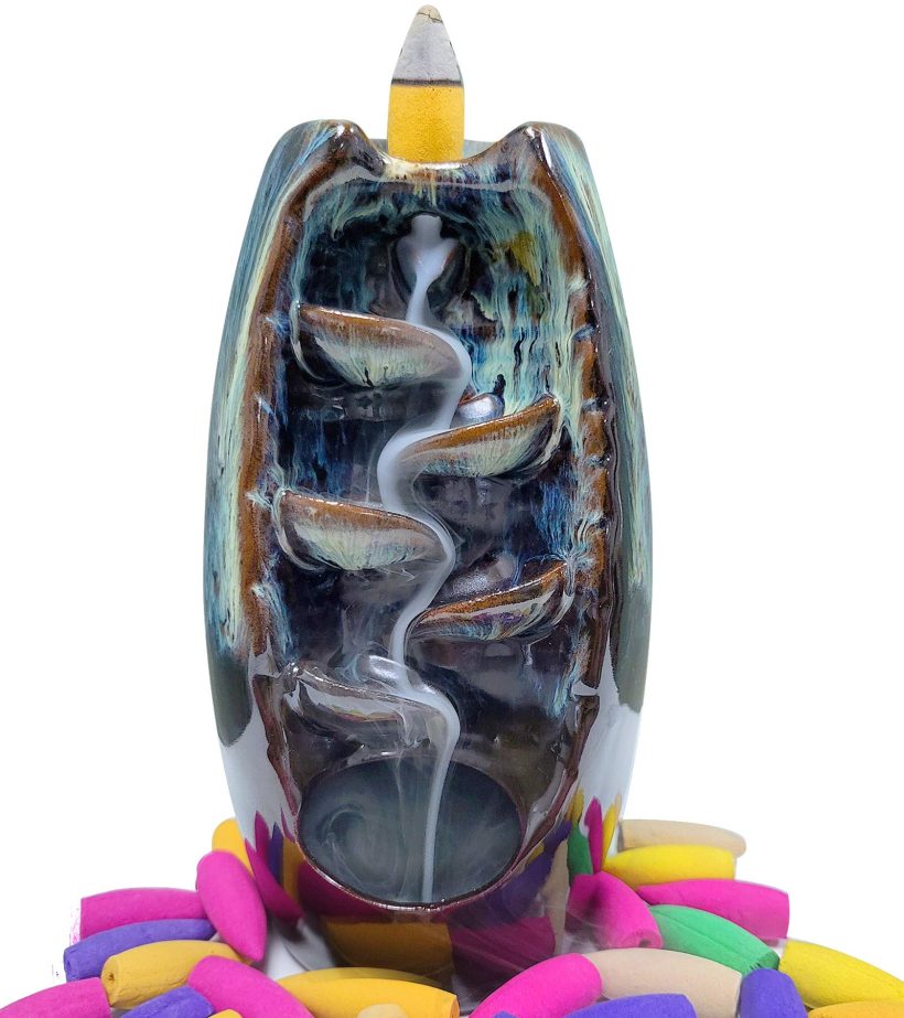 Ceramic Waterfall Incense Burner,Backflow Incense Holder