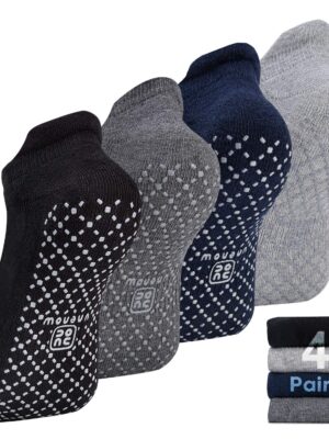 Unisex Non Slip Grip Socks with Cushion for Yoga