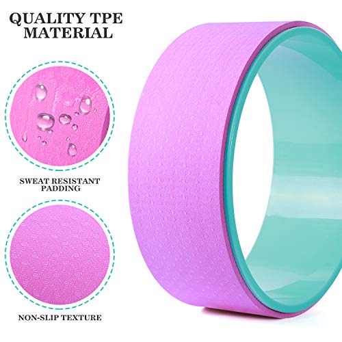 ADKINC Yoga Wheel Set 3 Pack, ABS Yoga Wheel for Stretching, TPE Non-Slip Yoga Wheel Back Wheel for Ain Relief Back Pain and Improving Backbends Flexibility Training ADKINC Yoga Wheel Set 3 Pack, ABS Yoga Wheel for Stretching