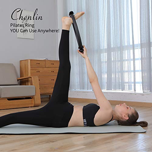 Chenlin Pilates Ring-14 inch Dual Grip Handles,Yoga Fitness Circle,Exercise Unbreakable Magic Circle,Body Ring Home Workout for Toning and Fitness Thighs, Abs and Legs Pilates Ring with Dual Grip Handles for Toning Abs and Legs