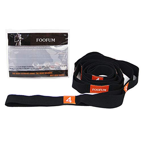 FOOFUM Yoga Strap Stretch Straps for Physical Therapy with Exercise Booklet & Carry Bag Non-Elastic Multi Loops FOOFUM Yoga Strap Stretch Straps for Physical Therapy