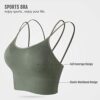 GYMONLY Longline Sports Bra, Seamless Strappy Padded